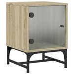 vidaXL Tables de chevet et portes vitrées 2Pièces chêne sonoma 35x37x50cm