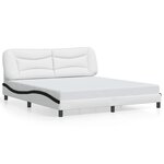 vidaXL Cadre de lit sans matelas blanc et noir 180x200 cm similicuir