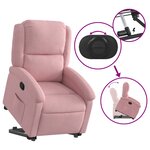 vidaXL Fauteuil inclinable Rose Velours