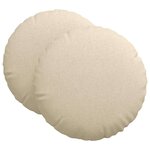 vidaXL Coussins de siège 2 Pièces Crème Ø80 x 29 cm tissu