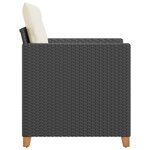 vidaXL Chaise de jardin avec coussins noir résine tressée