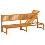 vidaXL Chaise longue 3-en-1 en bois d'acacia massif