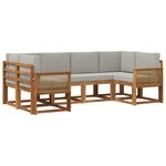 vidaXL Ensemble de canapés d'extérieur 6 pc Naturel et gris clair