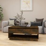 vidaXL Table basse Chêne fumé 102 5x55x44 cm Bois d'ingénierie