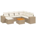 vidaXL Salon de jardin avec coussins 8 Pièces beige résine tressée