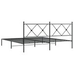 vidaXL Cadre de lit métal sans matelas avec tête de lit noir 183x213cm