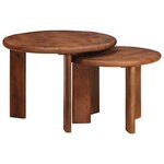 vidaXL Tables basses gigognes 2 Pièces Marron miel Bois de mangue massif