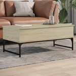 vidaXL Table basse chêne sonoma 100x50x40cm bois d'ingénierie et métal