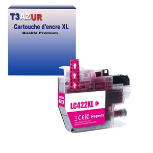 T3AZUR- Cartouche compatible avec Brother LC422 XL pour Brother MFC-J6590DW MFC-J6940DW Magenta