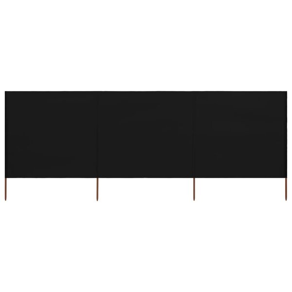 vidaXL Paravent 3 panneaux Tissu 400 x 160 cm Noir