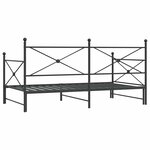 vidaXL Lit de jour et lit gigogne sans matelas noir 100x190 cm acier