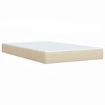 vidaXL Sommier à lattes de lit avec matelas Crème 120x200 cm Tissu