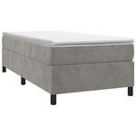 vidaXL Sommier à lattes de lit et matelas Gris clair 90x200 cm Velours