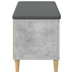 vidaXL Banc d'entrée avec coussin Gris béton 100 x 38 x 46 cm