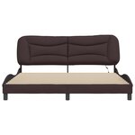vidaXL Cadre de lit avec LED sans matelas marron foncé 180x200cm tissu