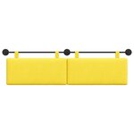 vidaXL Tête de lit suspendue Jaune clair Tissu en velours côtelé