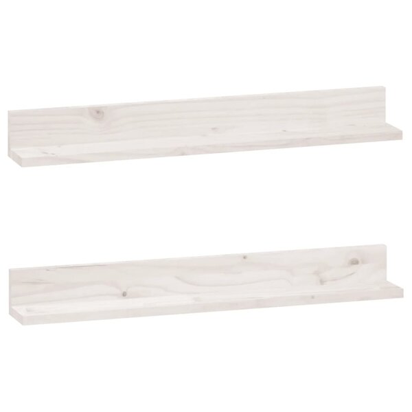 vidaXL Étagères murales 2 Pièces Blanc 80x11x9 cm Bois de pin massif