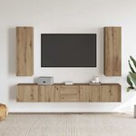 vidaXL Meubles TV muraux 5 Pièces chêne artisanal bois d'ingénierie