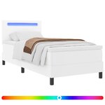 vidaXL Lit à ressorts avec matelas Blanc 100 x 200 cm Simili cuir