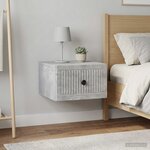 vidaXL Cabinet de chevet mural 2 Pièces Gris béton 33 x 34 5 x 20 cm