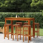 vidaXL Ensemble de bar de jardin 7 Pièces bois d'acacia solide