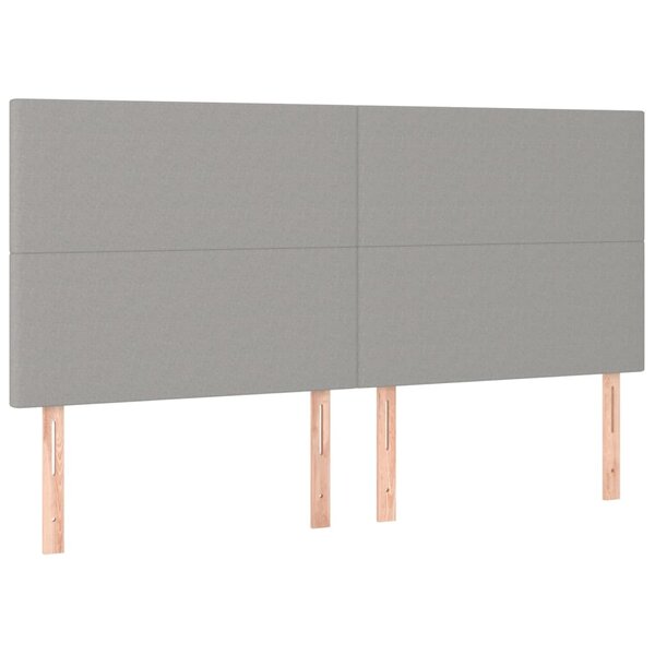 vidaXL Têtes de lit 4 Pièces Gris clair 80x5x78/88 cm Tissu