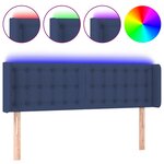 vidaXL Tête de lit à LED Bleu 147x16x78/88 cm Tissu