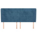vidaXL Tête de lit avec oreilles Bleu foncé 183x23x118/128 cm Velours