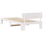 vidaXL Cadre de lit avec tête de lit Blanc 90 x 200 cm Pin massif
