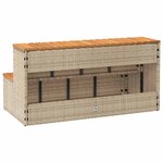 VidaXL Marche bain remous beige 100x50x50 5 cm polyrotin acacia massif