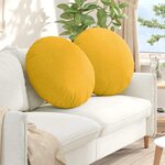 vidaXL Coussins de siège 2 Pièces Jaune clair Ø 60 cm