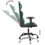vidaXL Chaise de jeu de massage Noir et vert Similicuir
