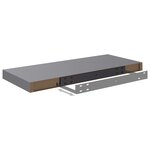 vidaXL Étagères murales flottantes 2 Pièces Gris 60x23 5x3 8 cm MDF