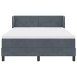 lit box spring vidaXL avec matelas gris foncé 140x200 cm en velours