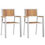 vidaXL Chaise de jardin 2 Pièces Marron Bois d'acacia massif