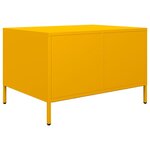 vidaXL Table basse jaune moutarde 68 5x50x43 5 cm acier laminé à froid