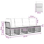 vidaXL Ensemble de canapés d'extérieur Noir et Gris foncé Polyester