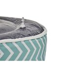 Pouf gonflable jardin Bocarnea - Assise 53 cm - Revetement spun polyester 200 mg - Motif rayures vert d'eau