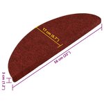 vidaXL Tapis d'escalier autocollants 15 Pièces 56x17x3 cm Rouge
