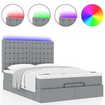 VidaXL Cadre de lit ottoman et matelas gris clair 140x200 cm tissu