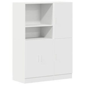 vidaXL Ensemble d'armoires de cuisine 2 Pièces blanc bois d'ingénierie