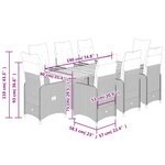 vidaXL Ensemble de bistro de jardin 9 Pièces coussins noir poly rotin