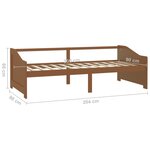 vidaXL Lit de repos 3 places Marron miel Bois de pin massif 90x200 cm