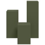 vidaXL Supports de Plante d'Extérieur Pilier 3 Pièces Acier Vert Olive