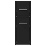 vidaXL Armoire de salle de bain étroite avec roulettes noir