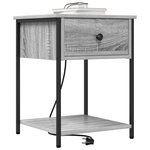vidaXL Cabinet de chevet avec tiroir 2 Pièces Gris Sonoma 42 x 41 x 56 cm