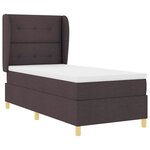 vidaXL Lit à ressorts avec matelas Marron foncé 200 x 80 cm tissu