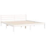 vidaXL Cadre de lit sans matelas blanc bois massif