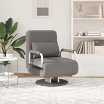 vidaXL Fauteuil pivotant et canapé-lit gris foncé tissu