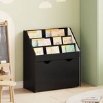 vidaXL Bibliothèque pour enfants avec tiroir Noir 60 x 29 5 x 69 cm